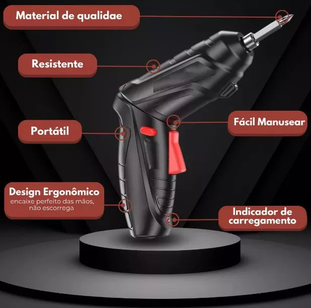 Parafusadeira e Furadeira sem Fio Portátil - PowerDrill Pro