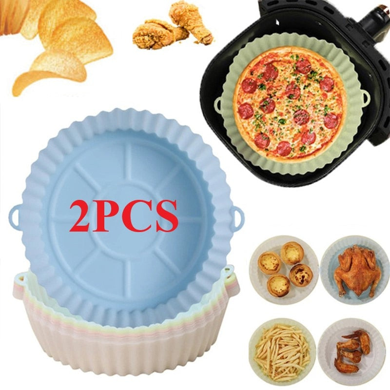 2Pçs Forma Assadeira para Airfryer Silicone